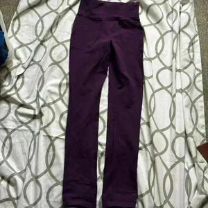 Deep Purple Still Size 4 Lululemon like new 2 pockets drawstring waist leggings